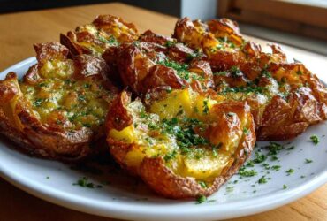 Crispy Garlic Smashed Potatoes