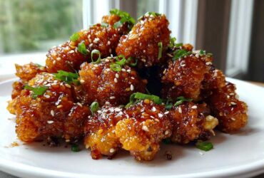 Crispy Honey Garlic Cauliflower Bites
