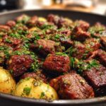 Garlic Butter Steak Bites with Potatoes