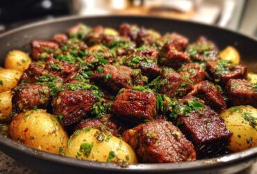 Garlic Butter Steak Bites with Potatoes