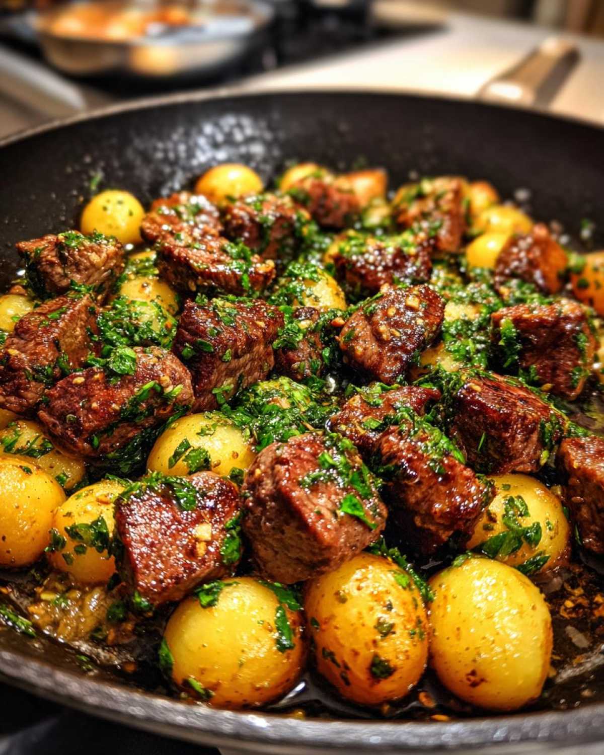 Garlic Butter Steak Bites with Potatoes - detail 4