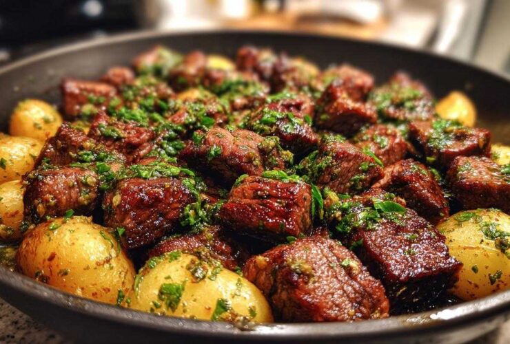 Garlic Butter Steak Bites with Potatoes