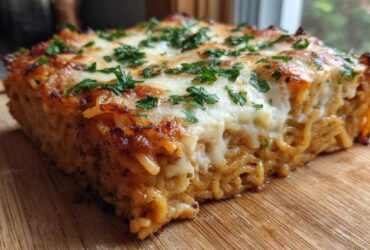 Garlic Parmesan Spaghetti Bake