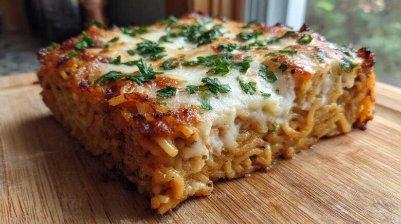 Garlic Parmesan Spaghetti Bake