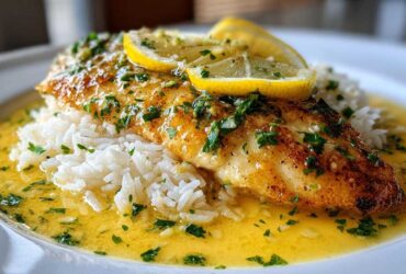 Lemon Butter Tilapia with Rice