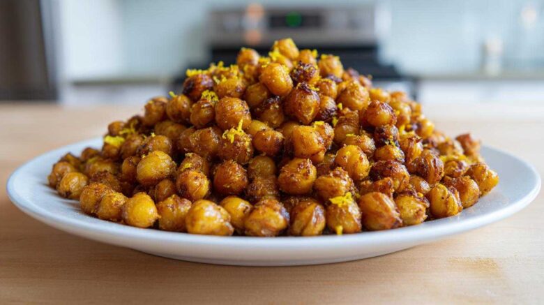 Lemon Garlic Roasted Chickpeas