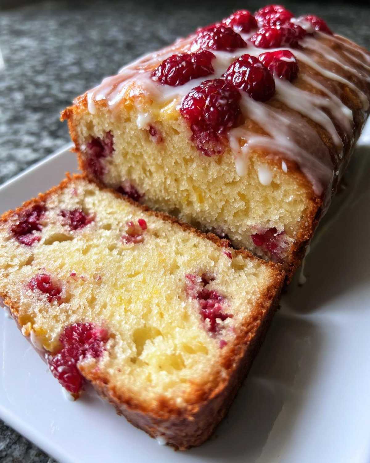 Lemon Raspberry Loaf Cake - detail 1