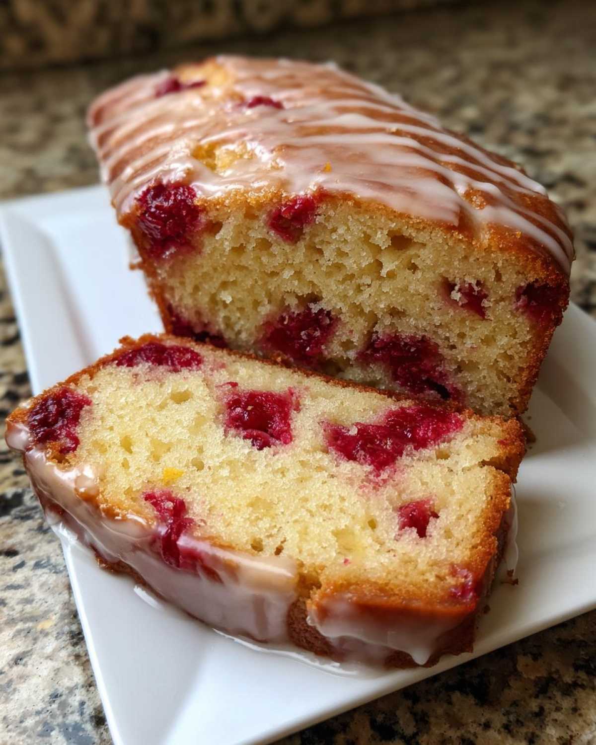 Lemon Raspberry Loaf Cake - detail 2