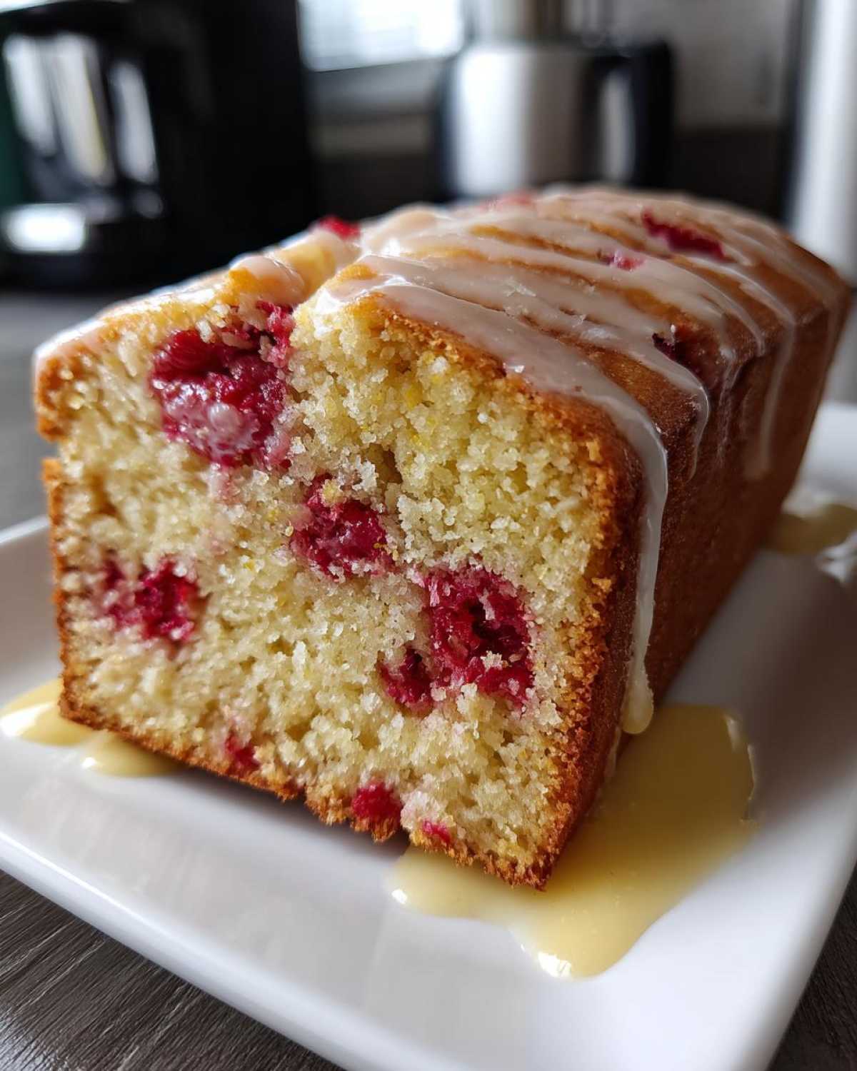 Lemon Raspberry Loaf Cake - detail 3