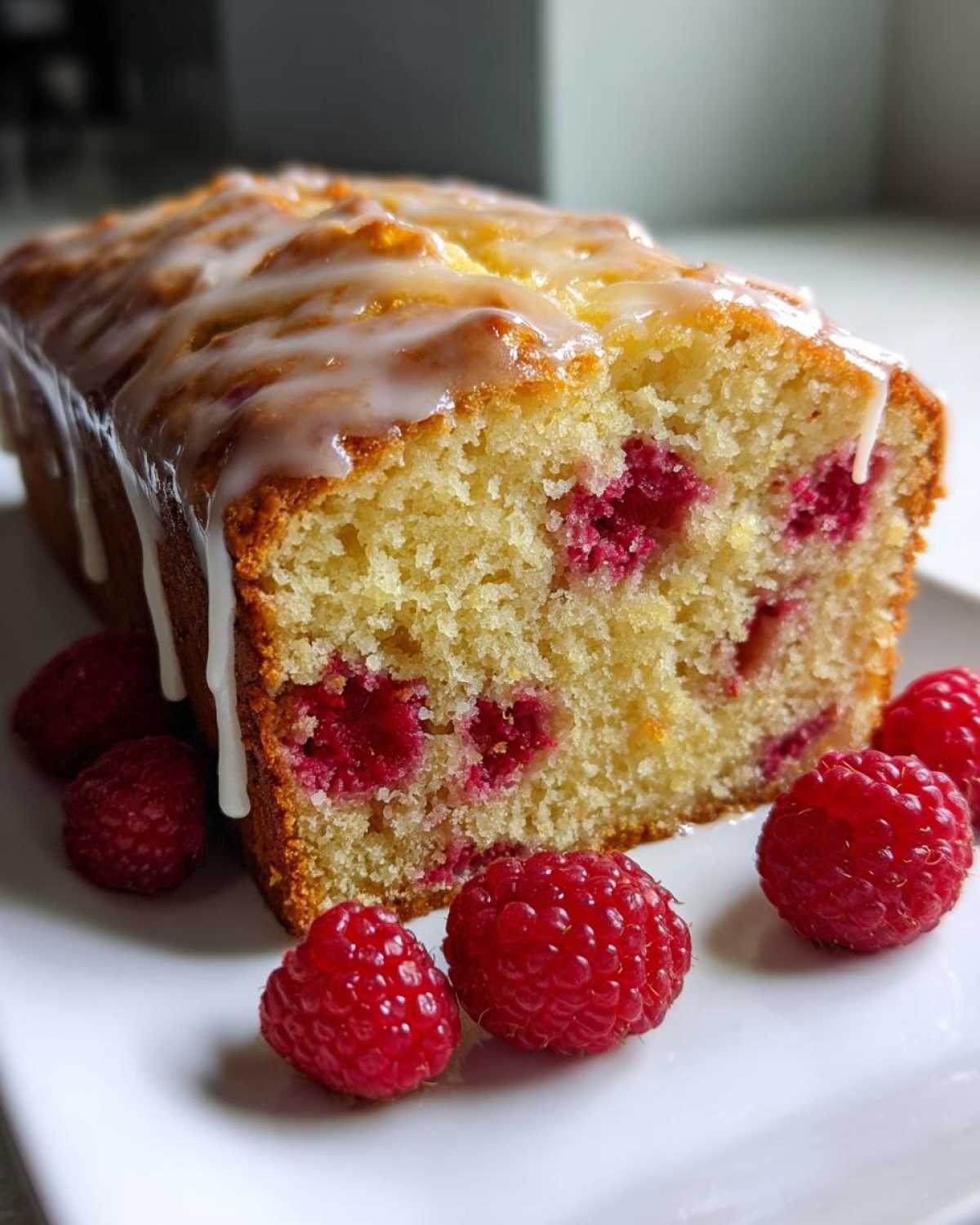 Lemon Raspberry Loaf Cake - detail 4