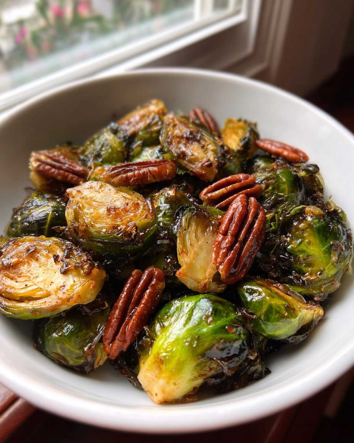 Maple Roasted Brussels Sprouts with Pecans - detail 3
