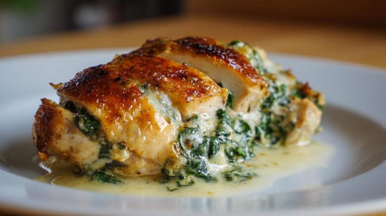 Parmesan Spinach Stuffed Chicken