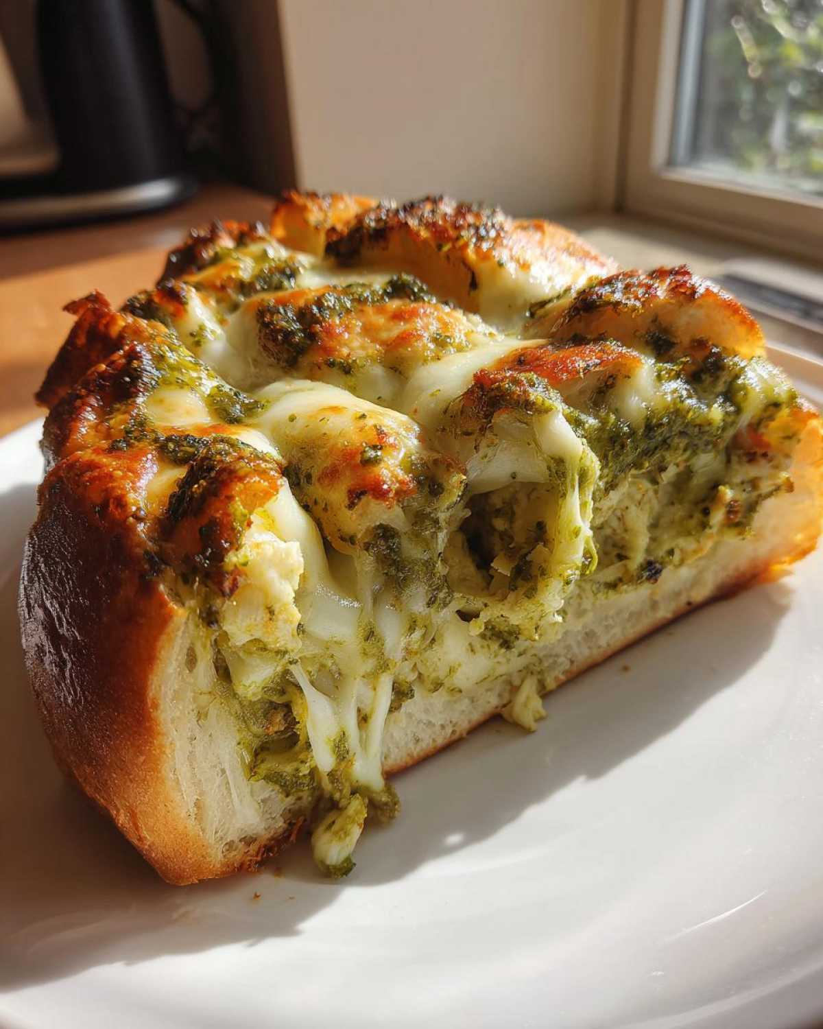 Pesto Chicken Stuffed Garlic Bread - detail 3