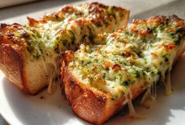 Pesto Chicken Stuffed Garlic Bread