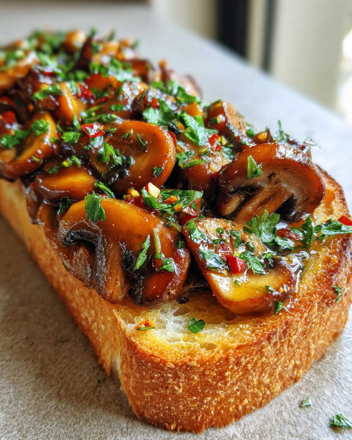 Spicy Garlic Mushroom Toast - detail 2