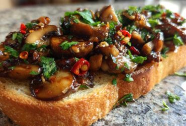 Spicy Garlic Mushroom Toast