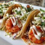 Spicy Shrimp Tacos with Lime Crema