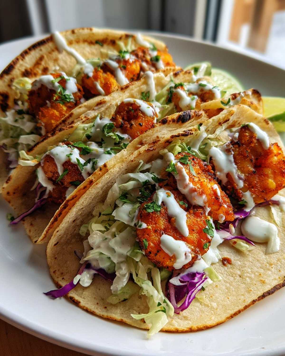 Spicy Shrimp Tacos with Lime Crema - detail 2