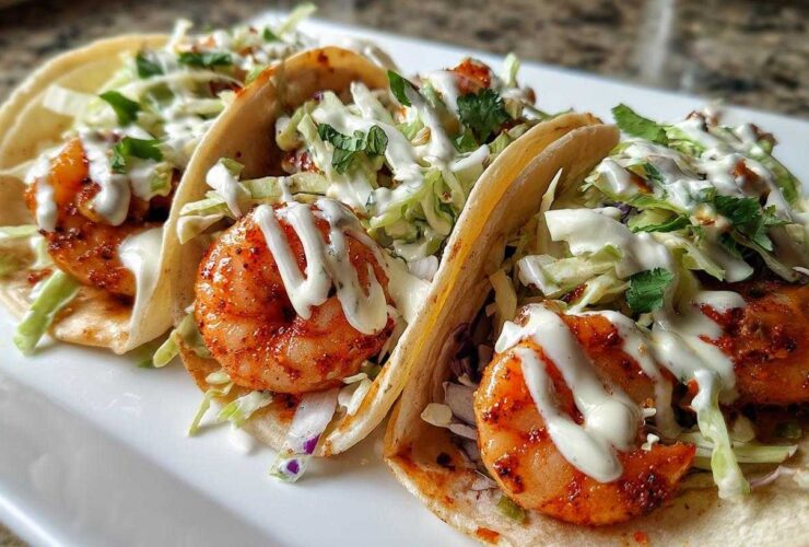 Spicy Shrimp Tacos with Lime Crema