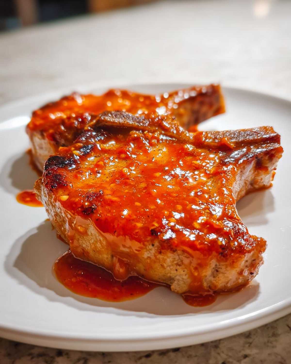 Spicy Sriracha Honey Pork Chops - detail 1