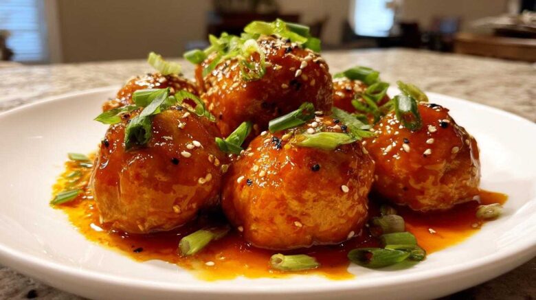Sticky Orange Chicken Meatballs