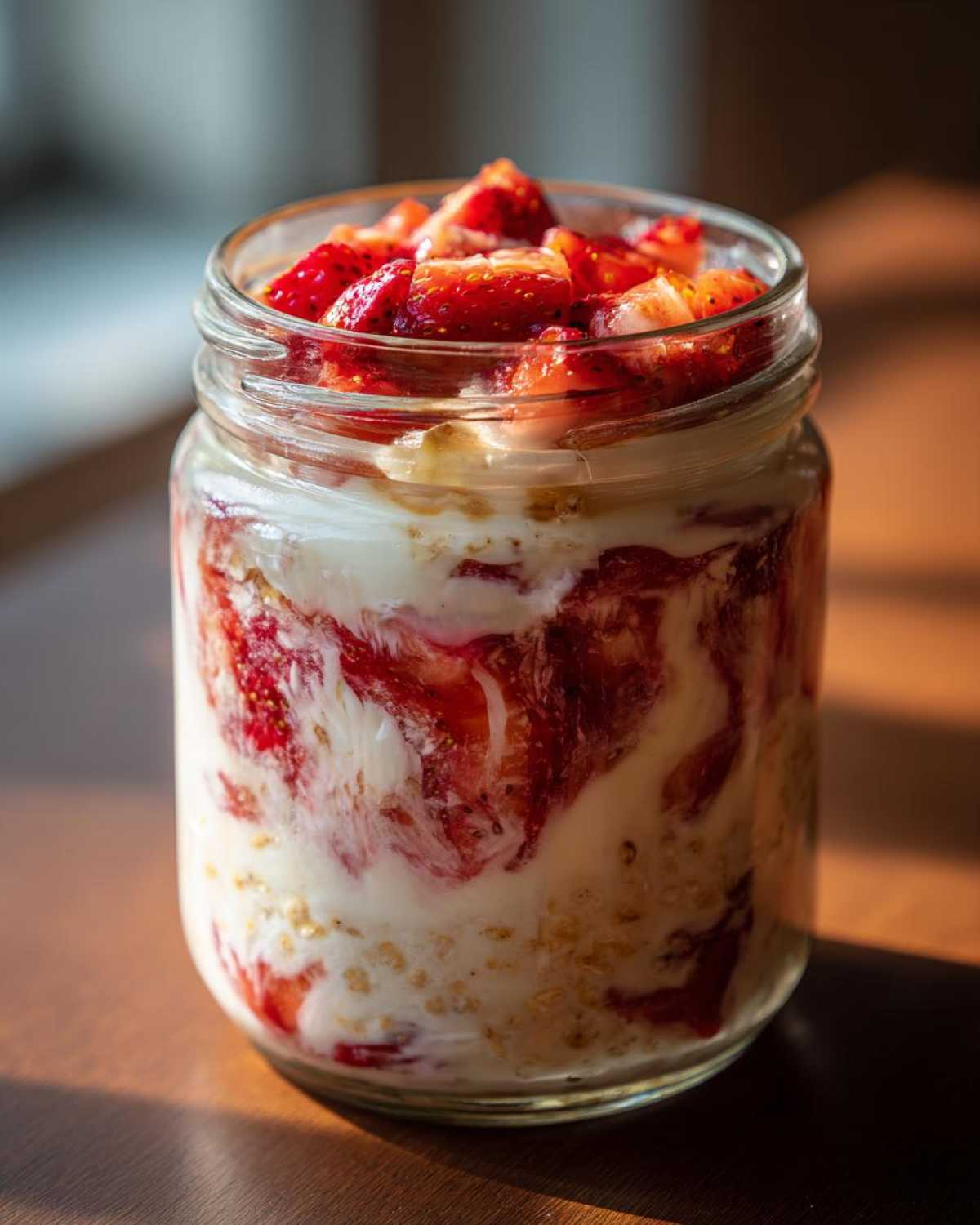 Strawberry Cheesecake Overnight Oats - detail 2
